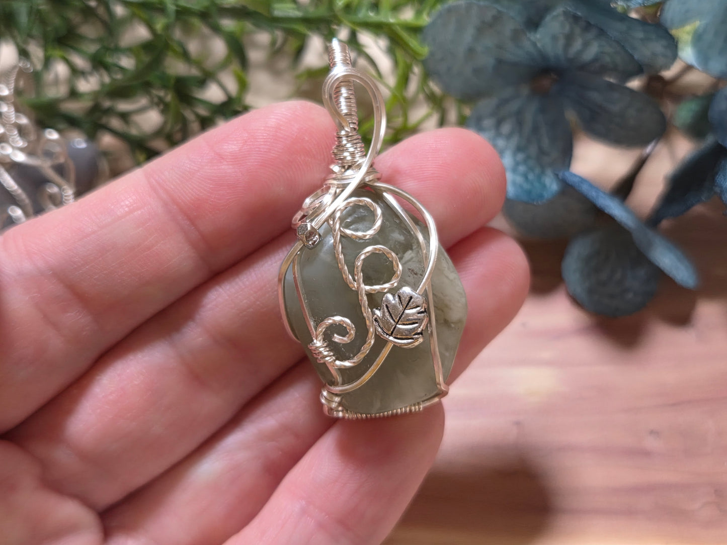 Green Aventurine Wire-Wrapped Pendant